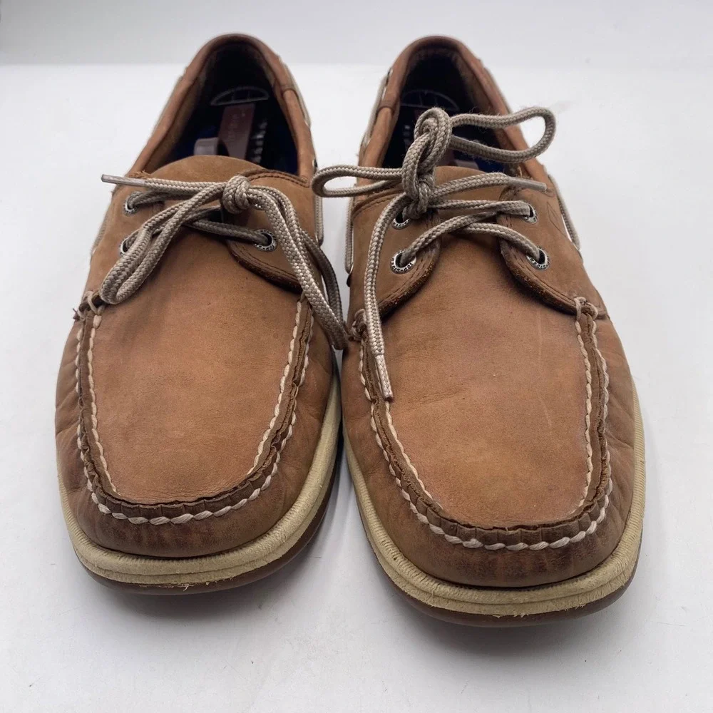Sperry Top-Sider Billfish Boat Shoes Mens 10M Tan Leather Mesh Nautical Classic